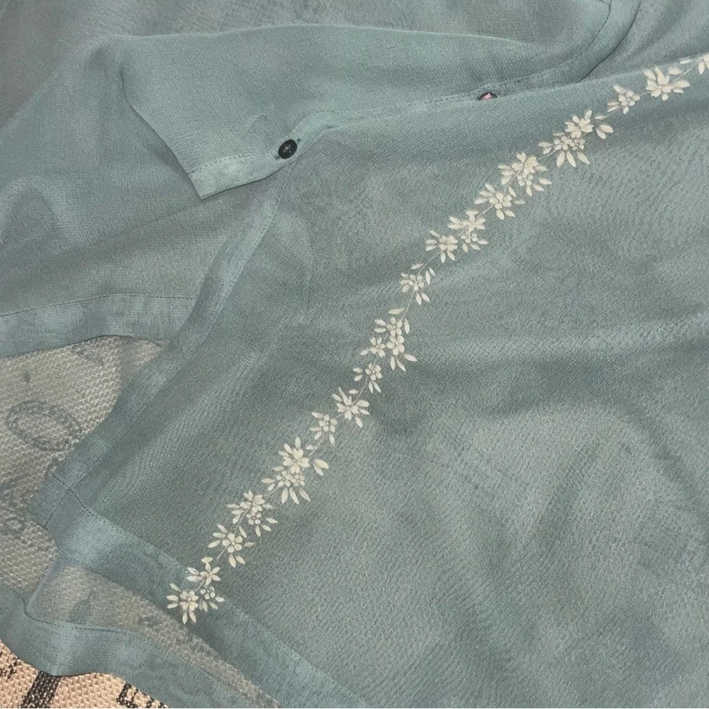 Norton Mcnaughton NWT! Eclipse See Throug Long Sleeve Button Down Blouse Size L - Picture 6 of 14
